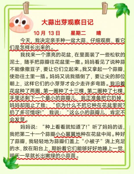 观察大蒜生长过程日记连续观察,观察大蒜生长过程日记100字三篇在一起