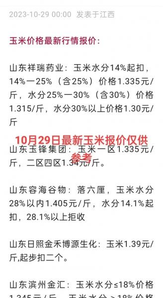 今天玉米价格最新行情预测？今天的玉米价格行情？
